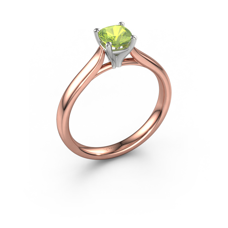 Image of Engagement ring Mignon cus 1 585 rose gold Peridot 5 mm