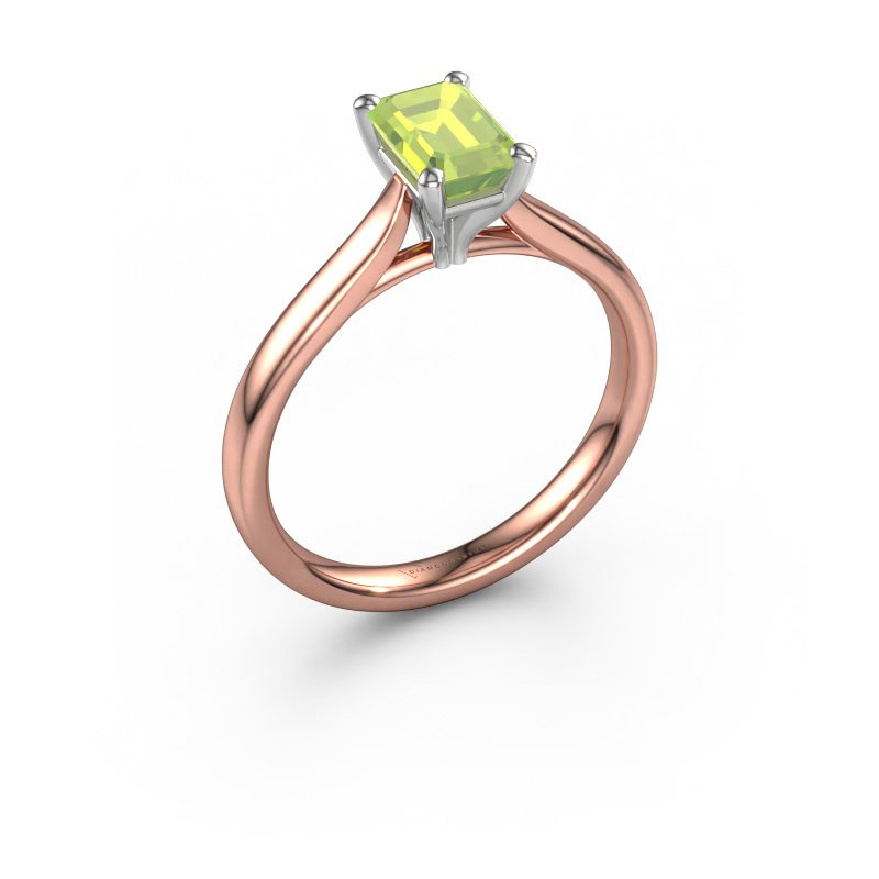 Image of Engagement ring Mignon eme 1 585 rose gold Peridot 6.5x4.5 mm