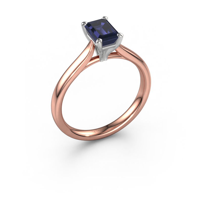 Image of Engagement ring Mignon eme 1 585 rose gold Sapphire 6.5x4.5 mm