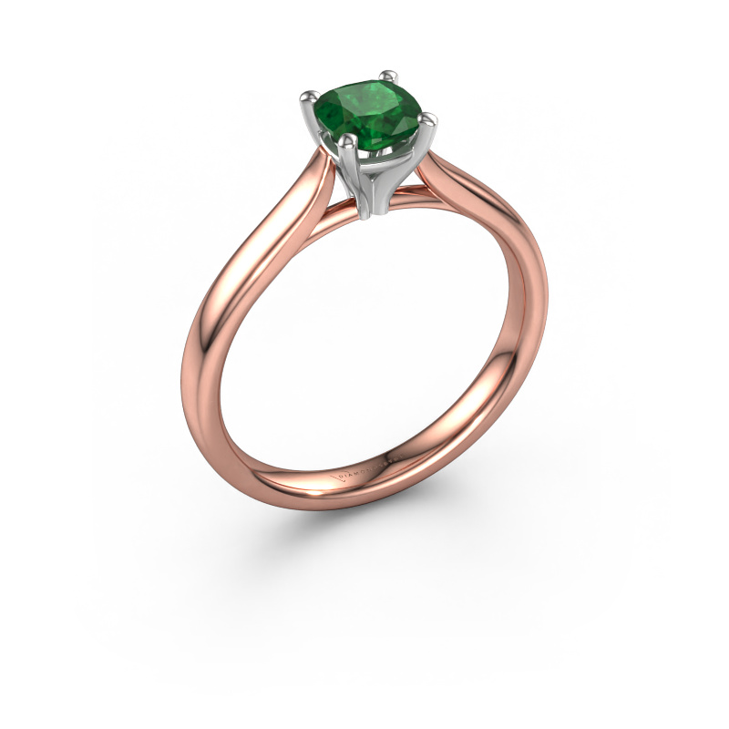Image of Engagement ring Mignon cus 1 585 rose gold Emerald 5 mm