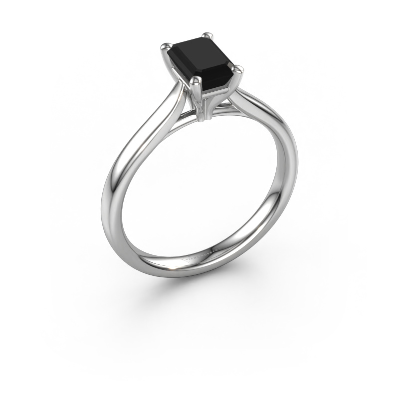 Bild von Verlobungsring Mignon eme 1 950 Platin Schwarz Diamant 1.08 crt