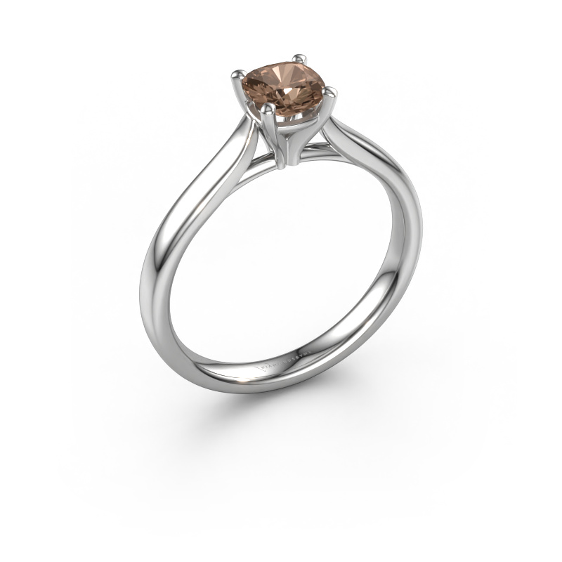Image of Engagement ring Mignon cus 1 585 white gold Brown diamond 0.70 crt