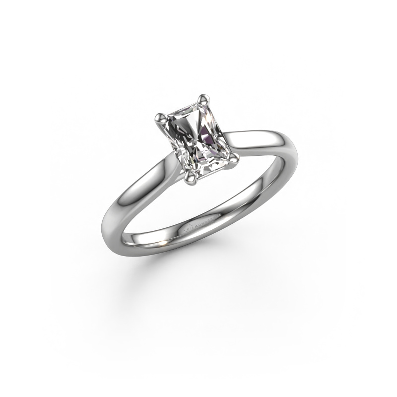Image of Engagement ring Mignon rad 1 950 platinum Lab-grown diamond 0.75 crt