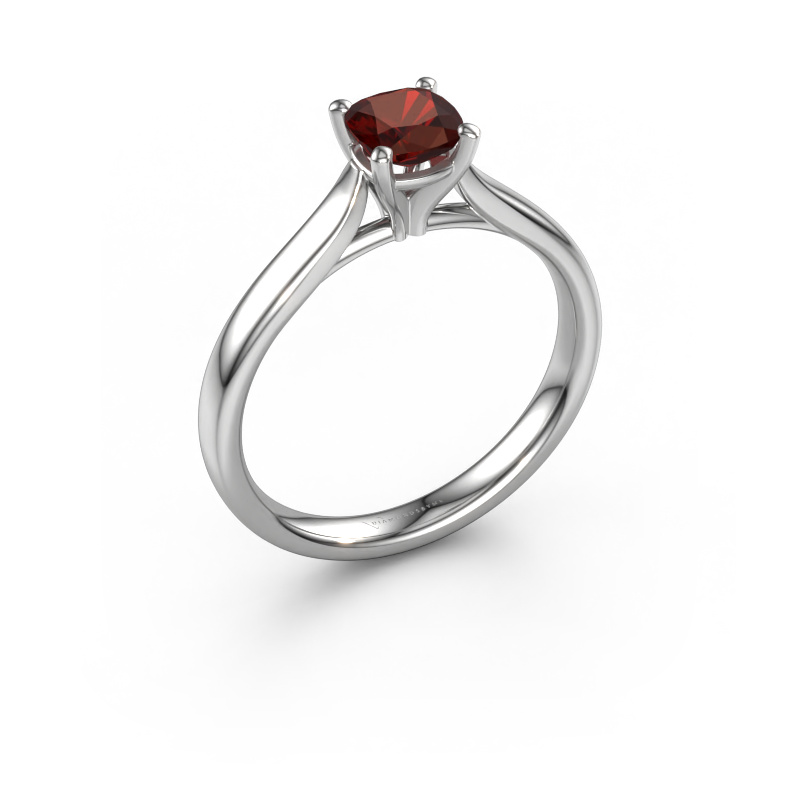 Image of Engagement ring Mignon cus 1 585 white gold Garnet 5 mm