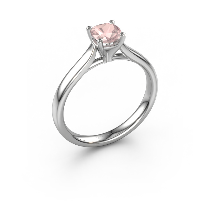 Image of Engagement ring Mignon cus 1 950 platinum Morganite champagne 5 mm