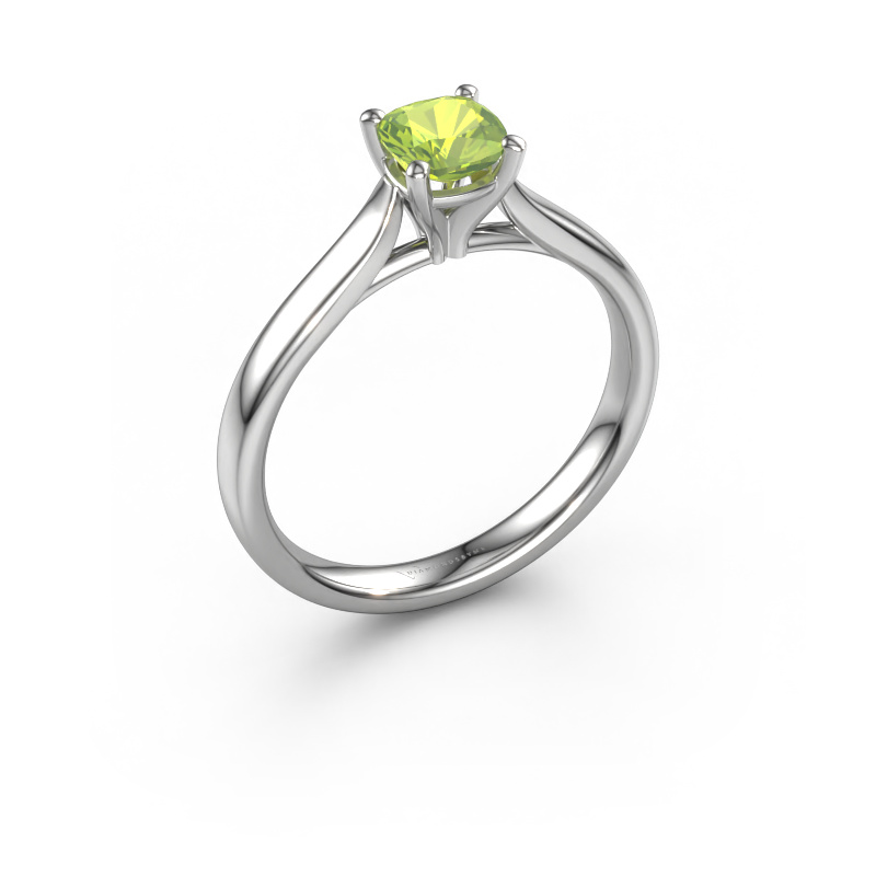 Image of Engagement ring Mignon cus 1 585 white gold Peridot 5 mm