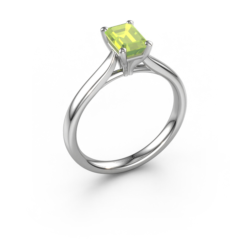 Bild von Verlobungsring Mignon eme 1 950 Platin Peridot 6.5x4.5 mm