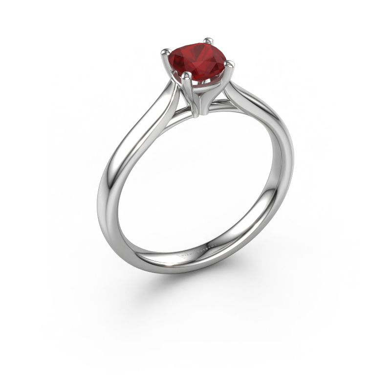 Image of Engagement ring Mignon cus 1 585 white gold Ruby 5 mm