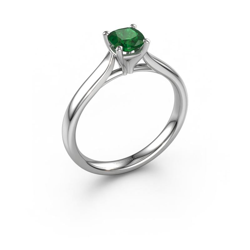 Image of Engagement ring Mignon cus 1 950 platinum Emerald 5 mm
