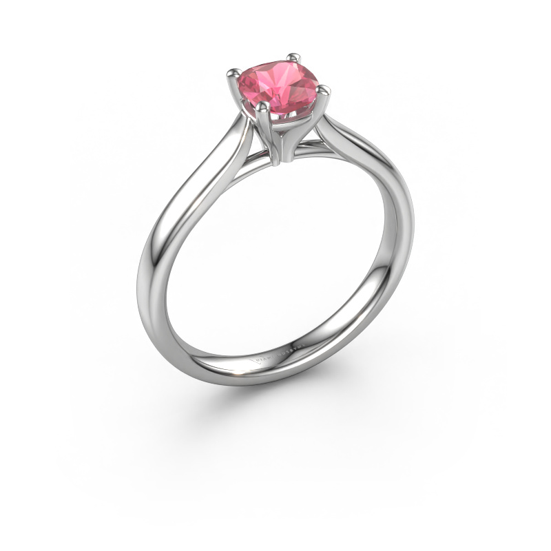 Image of Engagement ring Mignon cus 1 950 platinum Tourmaline pink 5 mm