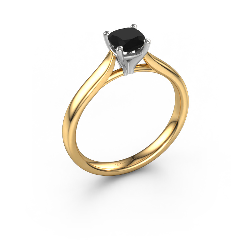 Image of Engagement ring Mignon cus 1 585 gold Black diamond 0.70 crt