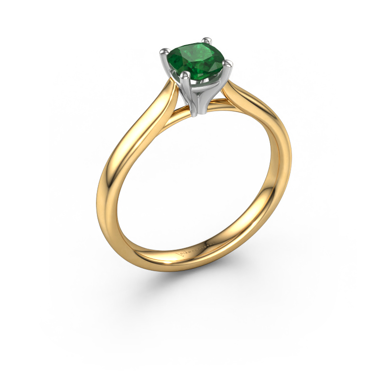 Image of Engagement ring Mignon cus 1 585 gold Emerald 5 mm