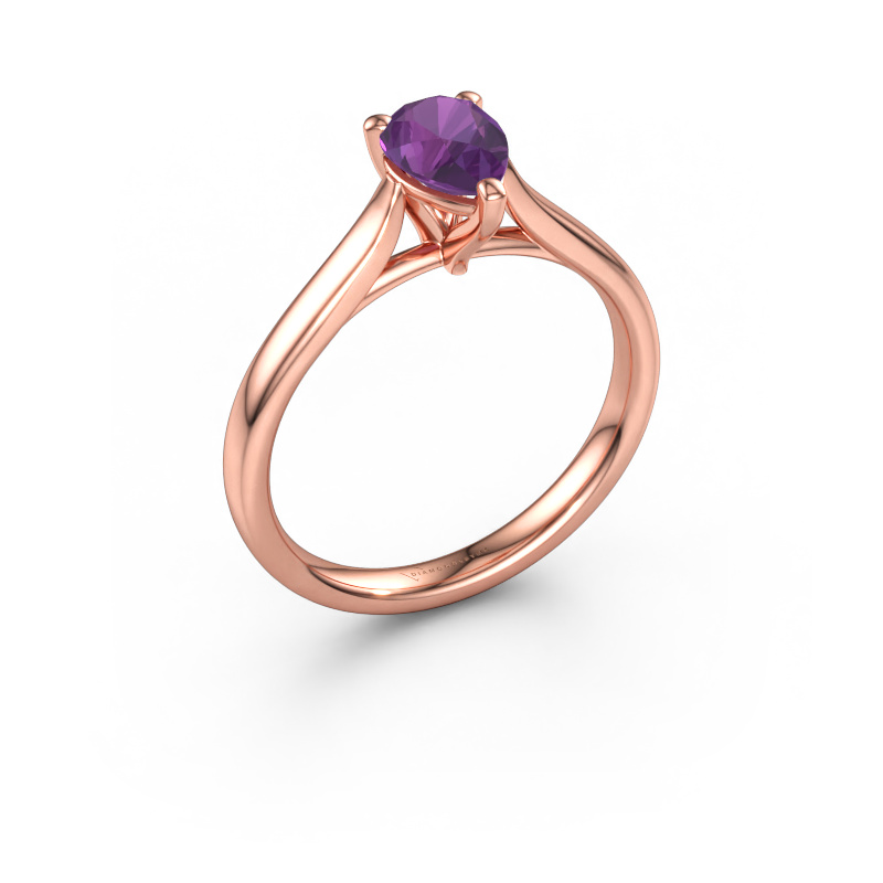 Bild av Förlovningsring Mignon PER 1 585 roséguld Ametist 7x5 mm