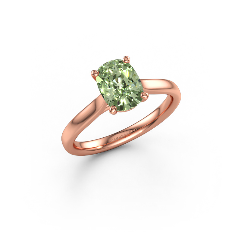 Immagine di Anello di fidanzamento Mignon CSH 1 585 oro rosa Diamante lab grown verde 8x6 mm
