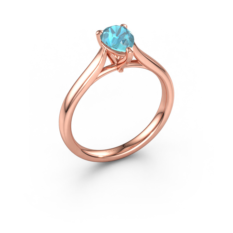 Bild av Förlovningsring Mignon PER 1 585 roséguld Blå topas 7x5 mm