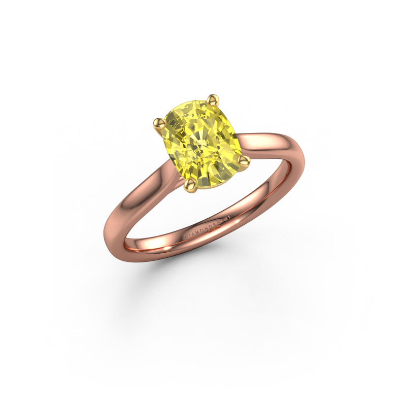 Afbeelding van Verlovingsring Mignon CSH 1 585 Rosé goud Gele lab grown diamant 8x6 mm