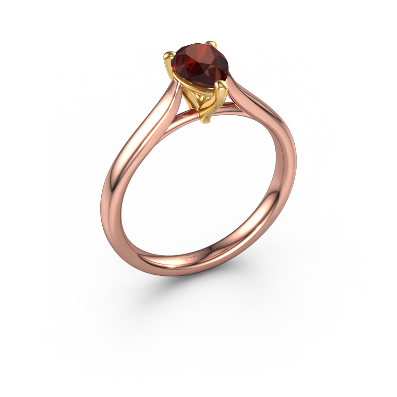 Image of Engagement ring Mignon per 1 585 rose gold Garnet 7x5 mm
