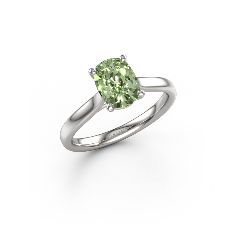 Afbeelding van Verlovingsring Mignon CSH 1 950 Platina Groene lab grown diamant 8x6 mm