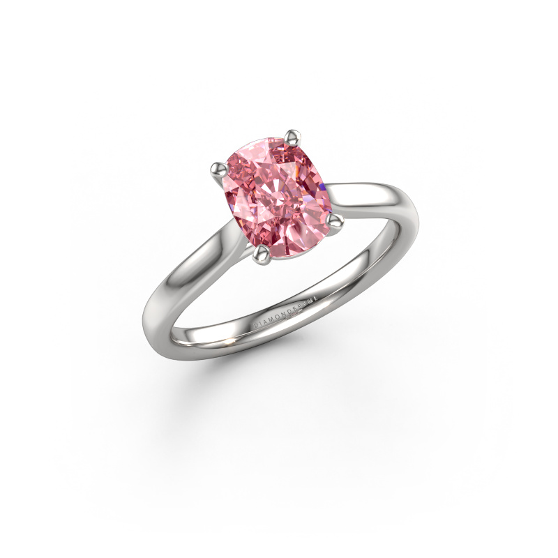 Afbeelding van Verlovingsring Mignon CSH 1 950 platina Roze lab grown diamant 8x6 mm