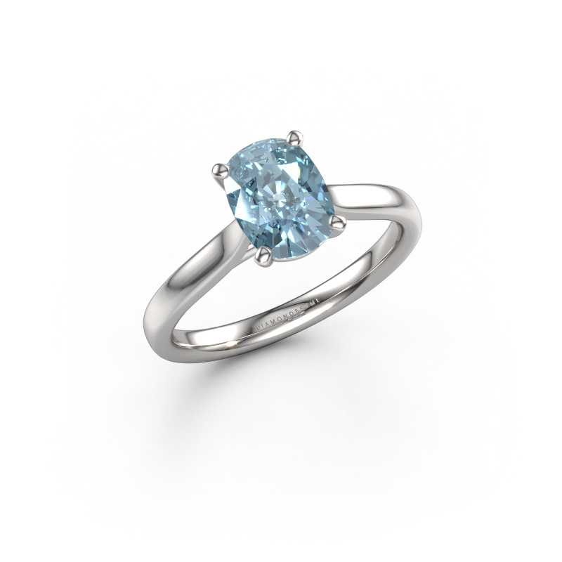 Afbeelding van Verlovingsring Mignon CSH 1 950 platina Blauwe lab grown diamant 8x6 mm