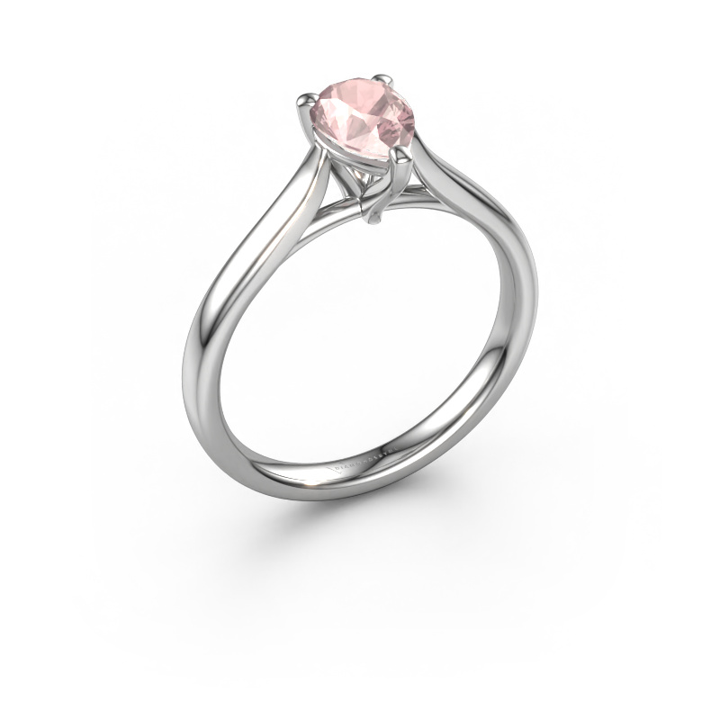 Image of Engagement ring Mignon PER 1 950 platinum Morganite champagne 7x5 mm