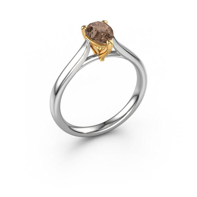 Bild von Verlobungsring Mignon per 1 585 Weißgold Braun Diamant 0.65 crt
