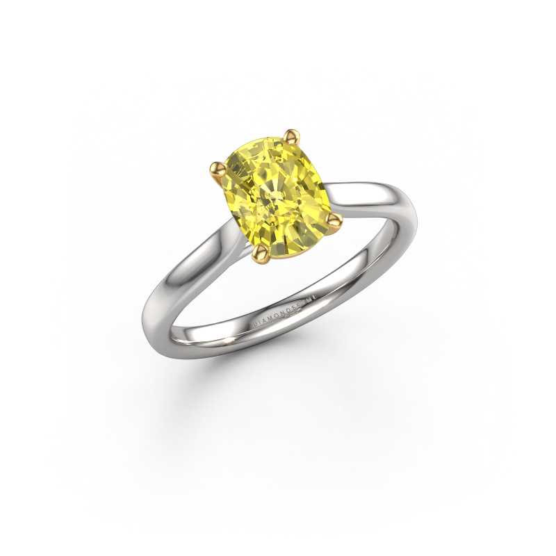 Afbeelding van Verlovingsring Mignon CSH 1 585 Witgoud Gele lab grown diamant 8x6 mm