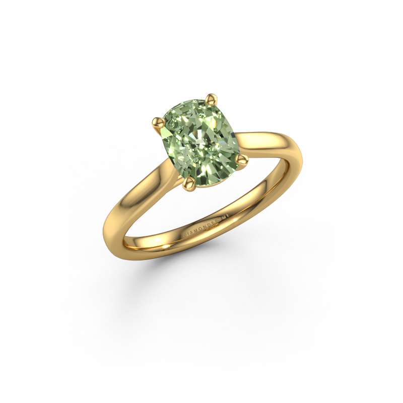 Afbeelding van Verlovingsring Mignon CSH 1 585 goud Groene lab grown diamant 8x6 mm