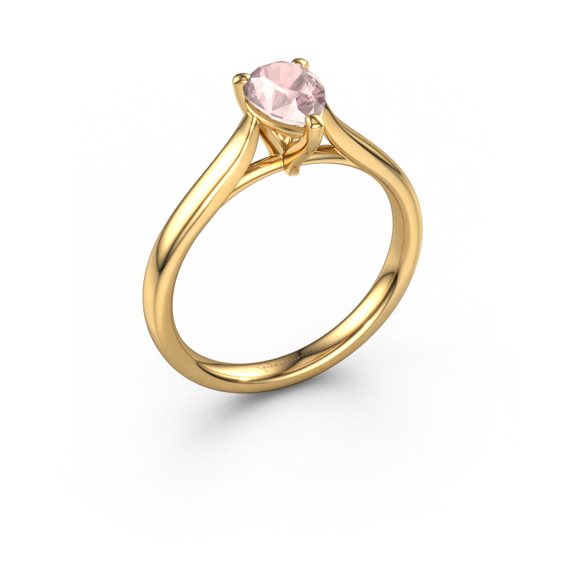 Image of Engagement ring Mignon PER 1 585 gold Morganite champagne 7x5 mm