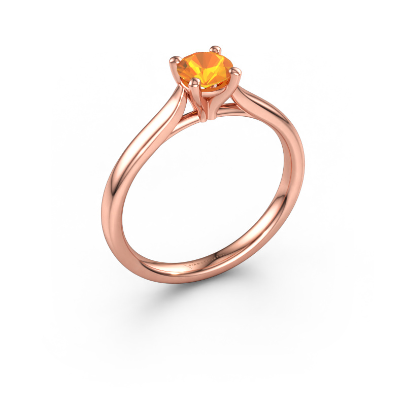 Immagine di Anello di fidanzamento Mignon RND 1 585 oro rosa Citrino 5 mm
