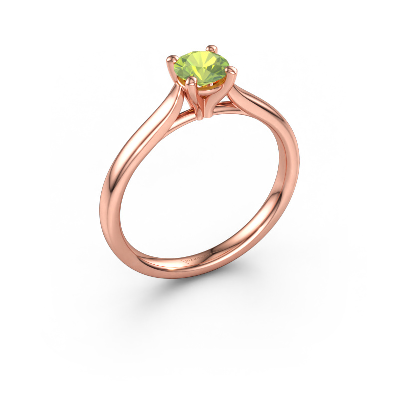 Immagine di Anello di fidanzamento Mignon RND 1 585 oro rosa Peridoto 5 mm