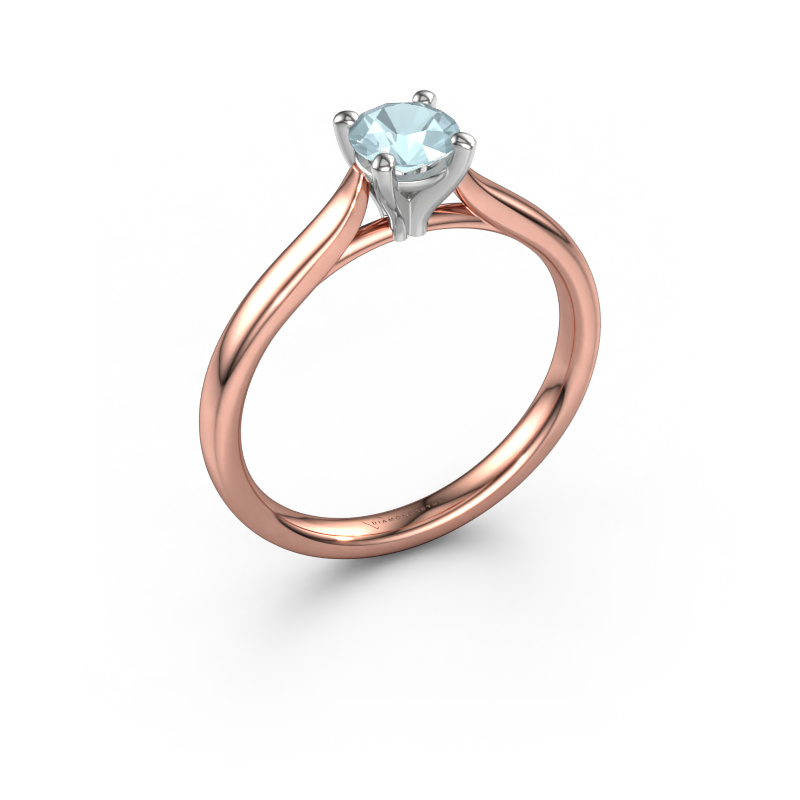 Image of Engagement ring Mignon rnd 1 585 rose gold Aquamarine 5 mm