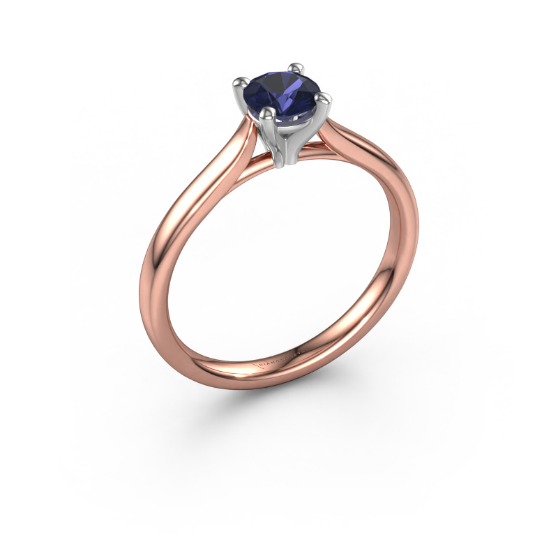 Image of Engagement ring Mignon rnd 1 585 rose gold Sapphire 5 mm