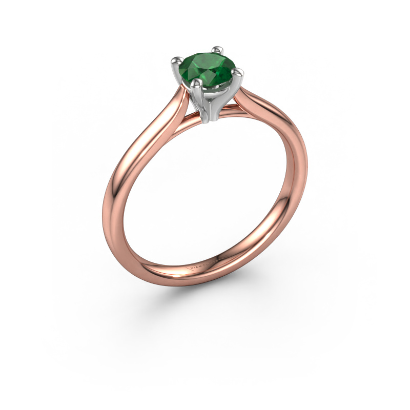 Bild von Verlobungsring Mignon rnd 1 585 Roségold Smaragd 5 mm