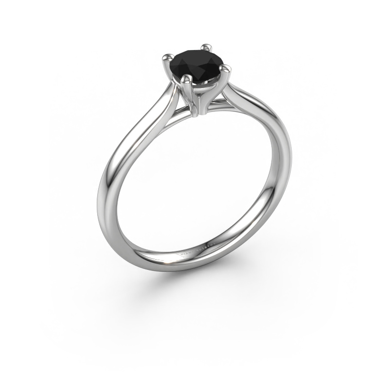 Image of Engagement ring Mignon rnd 1 950 platinum Black diamond 0.60 crt