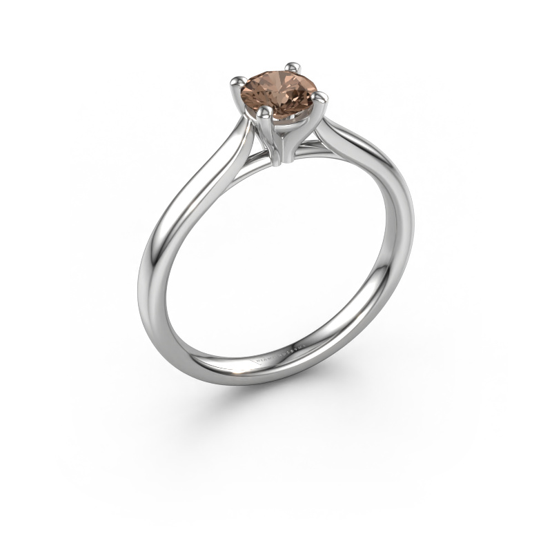 Image of Engagement ring Mignon rnd 1 950 platinum Brown diamond 0.50 crt