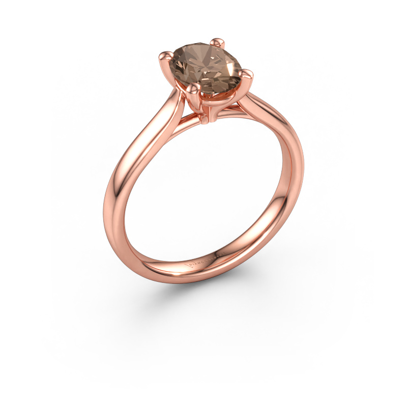 Image of Engagement ring Mignon OVL 1 585 rose gold Brown diamond 1.10 crt