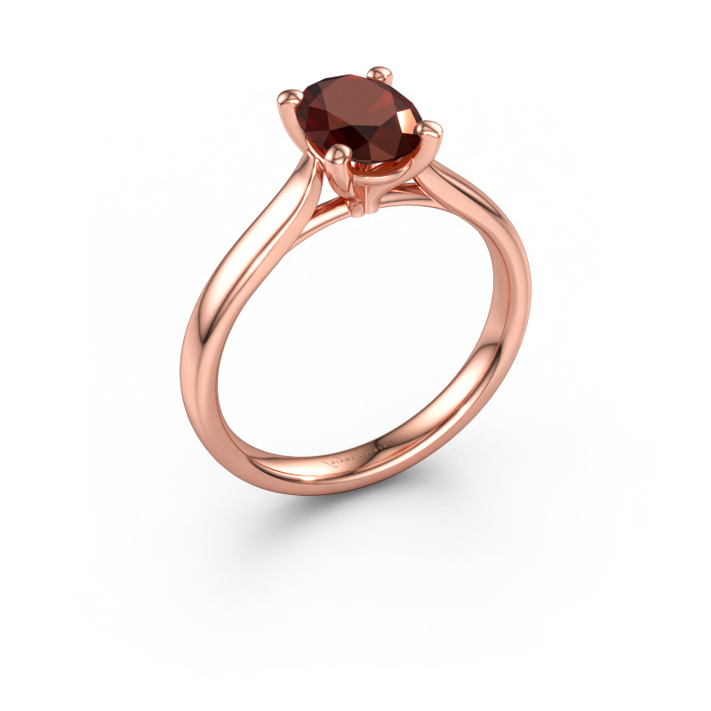 Bild av Förlovningsring Mignon OVL 1 585 roséguld Granat 8x6 mm