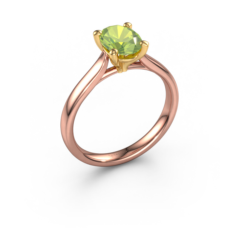 Bild von Verlobungsring Mignon ovl 1 585 Roségold Peridot 8x6 mm