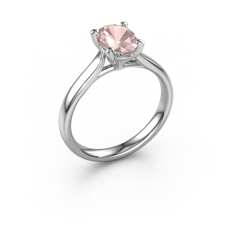 Image of Engagement ring Mignon ovl 1 950 platinum Morganite champagne 8x6 mm