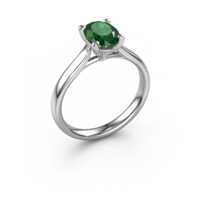 Image of Engagement ring Mignon ovl 1 950 platinum Emerald 8x6 mm