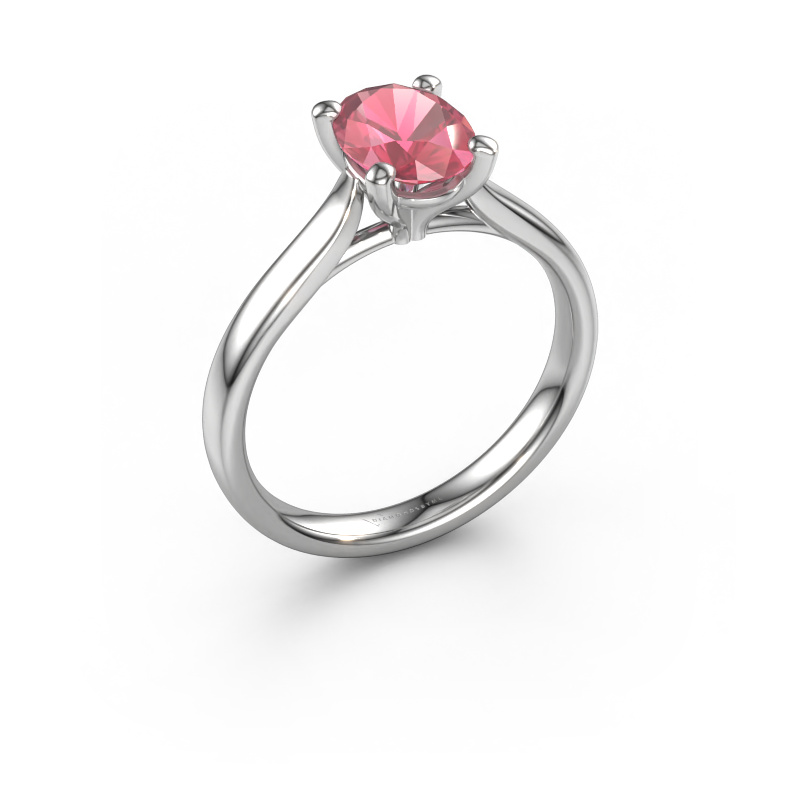 Image of Engagement ring Mignon ovl 1 950 platinum Tourmaline pink 8x6 mm