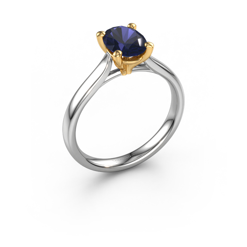 Bild von Verlobungsring Mignon ovl 1 585 Weißgold Saphir 8x6 mm
