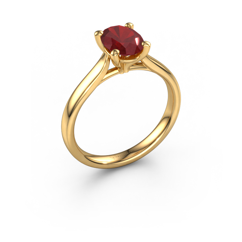 Bild von Verlobungsring Mignon ovl 1 585 Gold Rubin 8x6 mm