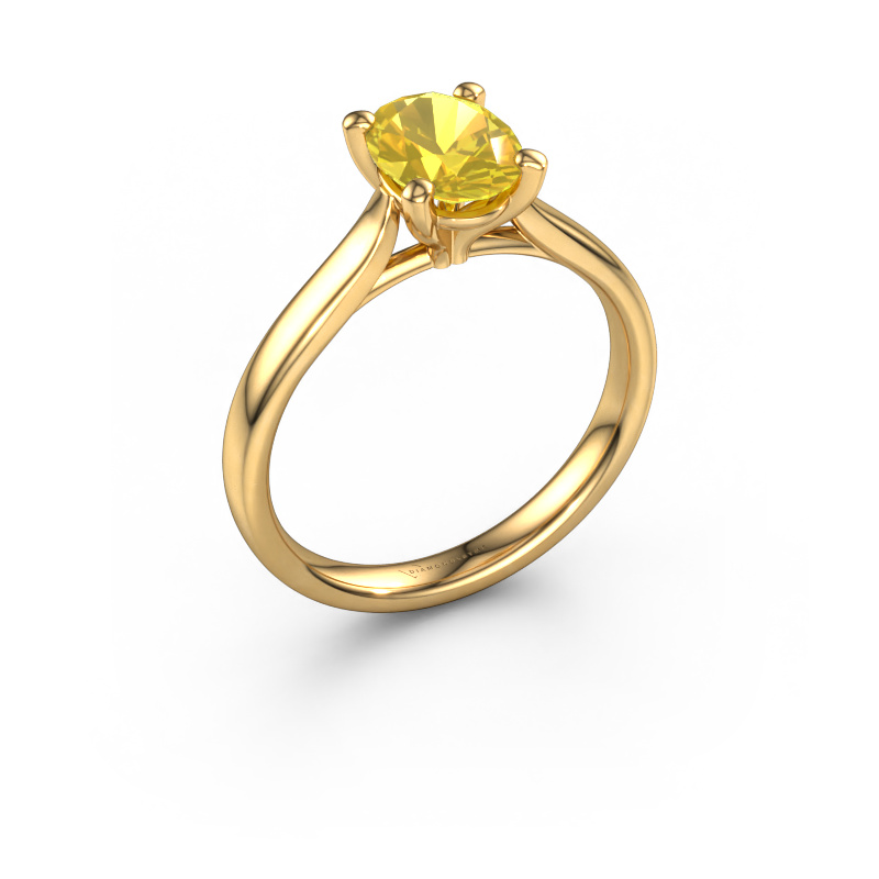 Bild von Verlobungsring Mignon ovl 1 585 Gold Gelb Saphir 8x6 mm