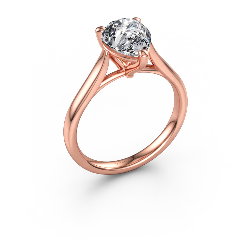 Immagine di Anello di fidanzamento Mignon PER 1 585 oro rosa Diamante lab grown 2.10 crt