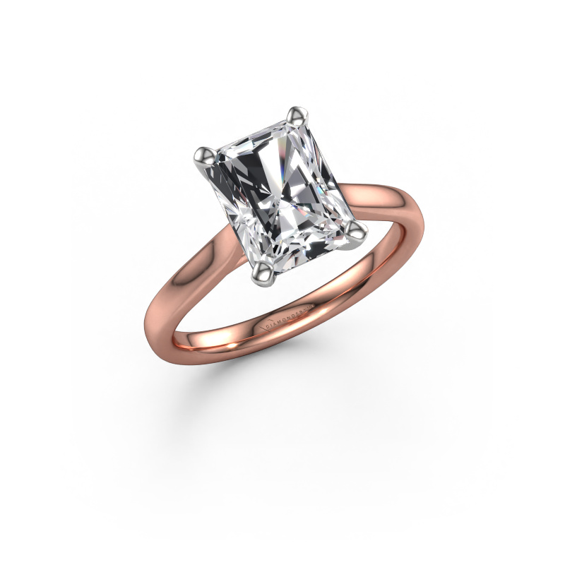 Image de Bague de fiançailles Mignon RAD 1 585 or rose Diamant synthétique 2.50 crt
