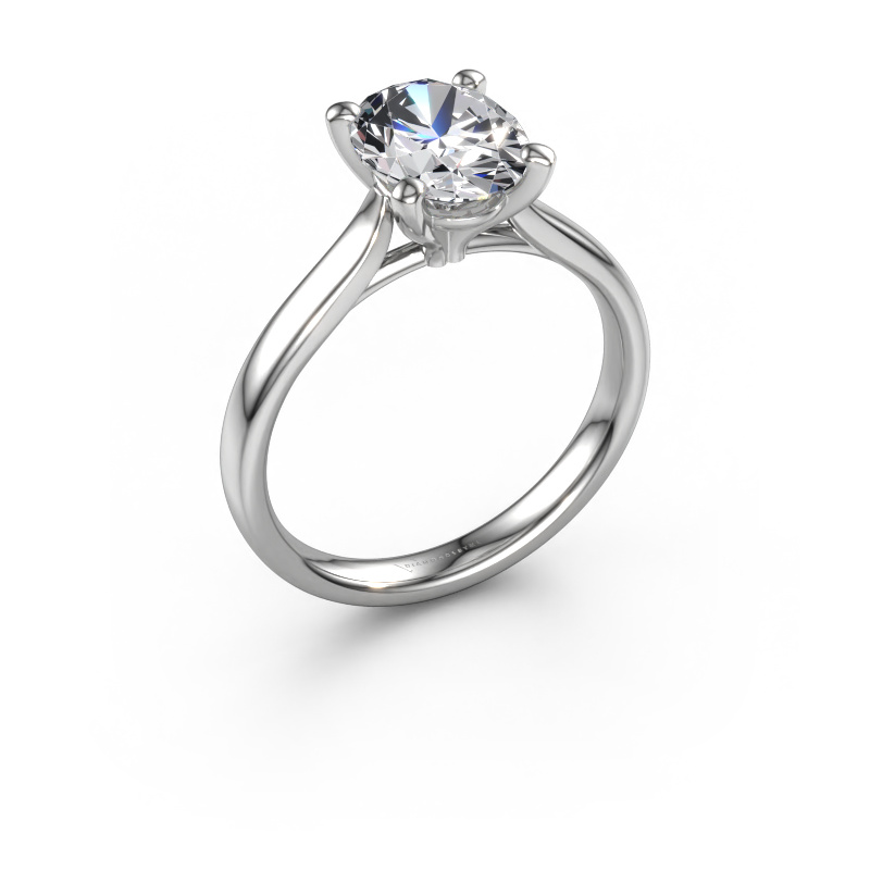Image de Bague de fiançailles Mignon OVL 1 950 platine Diamant synthétique 1.80 crt