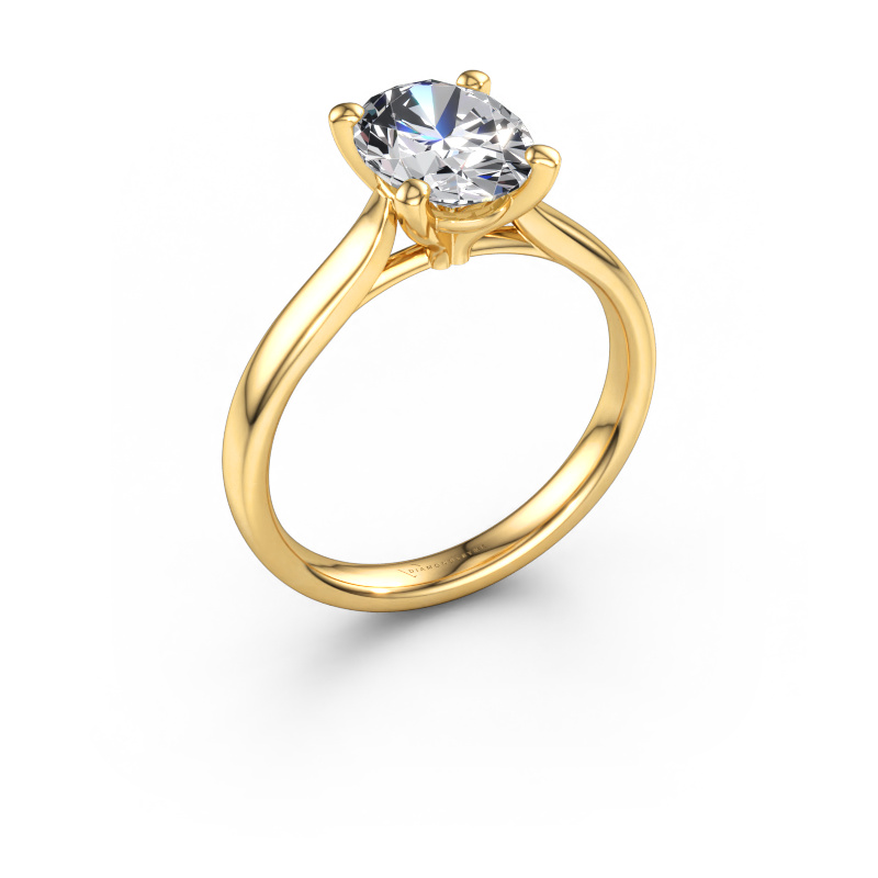 Bild av Förlovningsring Mignon OVL 1 585 gult guld Labbodlad diamant 1.80 crt