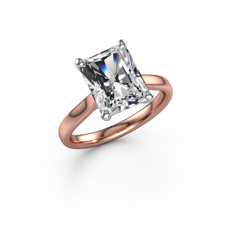 Image de Bague de fiançailles Mignon RAD 1 585 or rose Diamant synthétique 3.50 crt